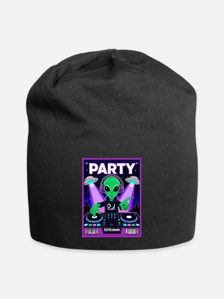 Alien Party 2040 - Jersey-Beanie - Schwarz