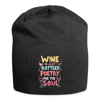 WEIN IST NUR POESIE FÜR DIE SEELE IN FLASCHEN - Jersey-Beanie - Schwarz - Vorne