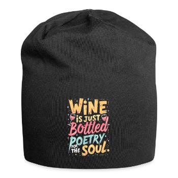 WEIN IST NUR POESIE FÜR DIE SEELE IN FLASCHEN - Jersey-Beanie - Schwarz - Vorne