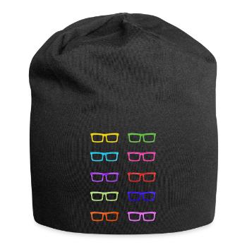 Colourful Glasses - Jersey Beanie - black - Front