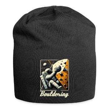 Bouldern Astronaut Raumfahrer Geschenk - Jersey-Beanie - Schwarz - Vorne