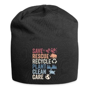 Speichern Retten Recyceln Anlage Saubere Pflege | Tag der Erde - Jersey-Beanie - Schwarz - Vorne