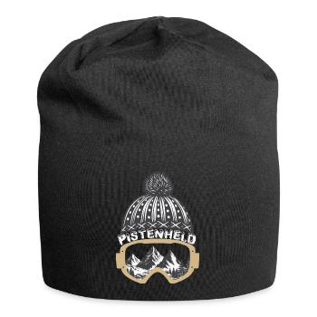 Pistenheld, Skier, Snowboarder, Winter - Jersey Beanie - black - Front