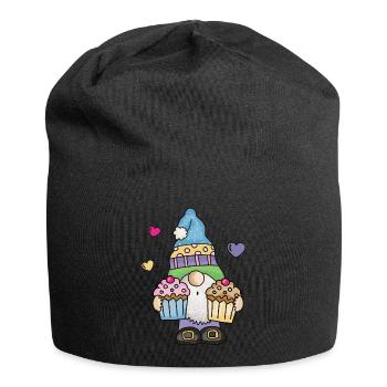 Ich liebe Kuchen Torten Cupcake Bäcker Süsses Gnom - Jersey-Beanie - Schwarz - Vorne