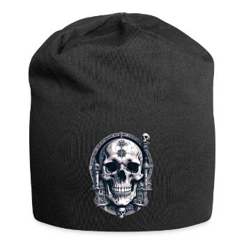 Skull - Jersey-Beanie - Schwarz - Vorne