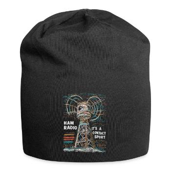 Ham Radio – Contact is everything! - Jersey Beanie - black - Front