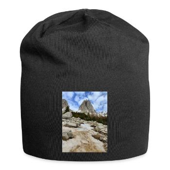 Schneebedeckte Berge - Jersey-Beanie - Schwarz - Vorne