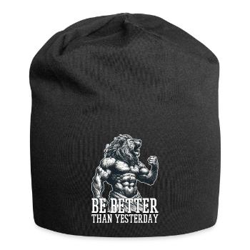 Be Better Than Yesterday Leo Motivation Gift - Jersey Beanie - black - Front