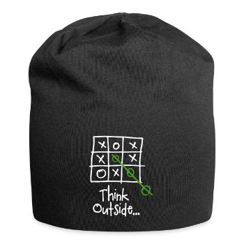 Think Outside the Box - Pensez Hors des Cases - Jersey Beanie - black - Front