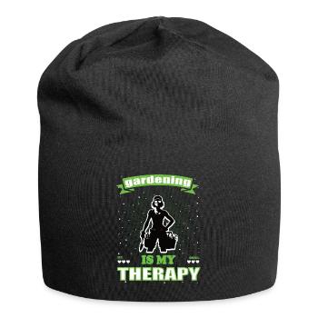 Gartenarbeit ist meine Therapie - Gartenfreunde - Jersey-Beanie - Schwarz - Vorne