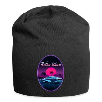 “Retro Wave” design - Bonnet en jersey - noir - Devant