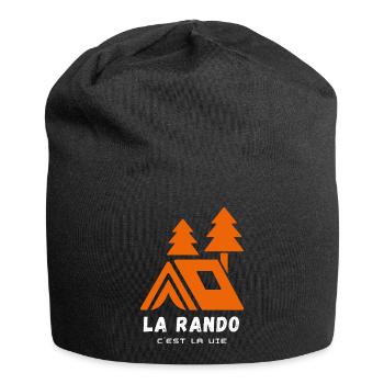 Hiking is life. Humour, passion, hiking - Jersey Beanie - black - Front