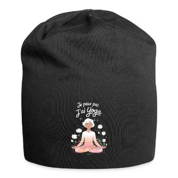 Je peux pas j'ai yoga - Bonnet en jersey - noir - Devant