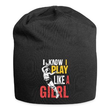 I Know I Play Like A Girl Volleyball for Teen Girl - Jersey Beanie - black - Front