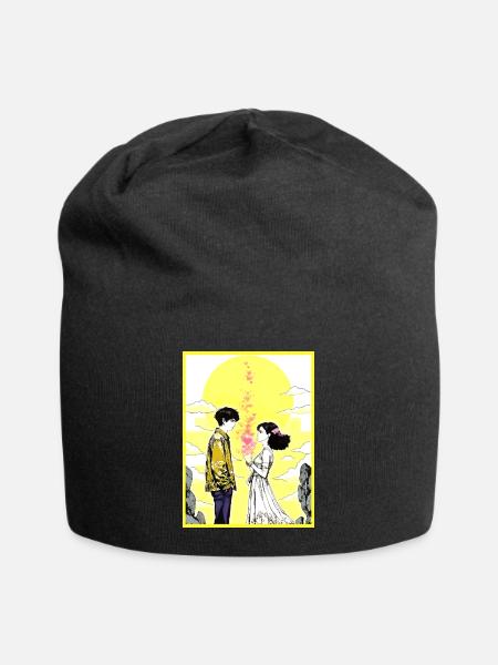 Liebendes Paar - Jersey-Beanie - Schwarz