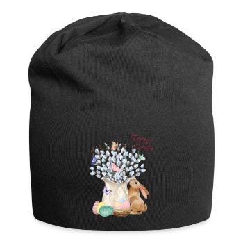 Joyeuses Pâques - Saule aux œufs de Pâques - Bonnet en jersey - noir - Devant