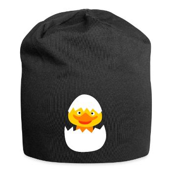 poussin mignon Pâques mignon enfants oeuf oeuf de Pâques jaune - Bonnet en jersey - noir - Devant