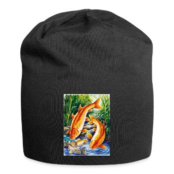 Karpfen - Jersey-Beanie - Schwarz - Vorne