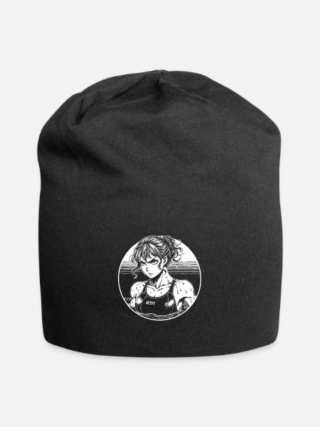 Comic Schwimmerin Design - Schwimm Girl Design - Jersey-Beanie - Schwarz