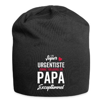 Papa und Notarzt / Ausnahme-Papa - Jersey-Beanie - Schwarz - Vorne