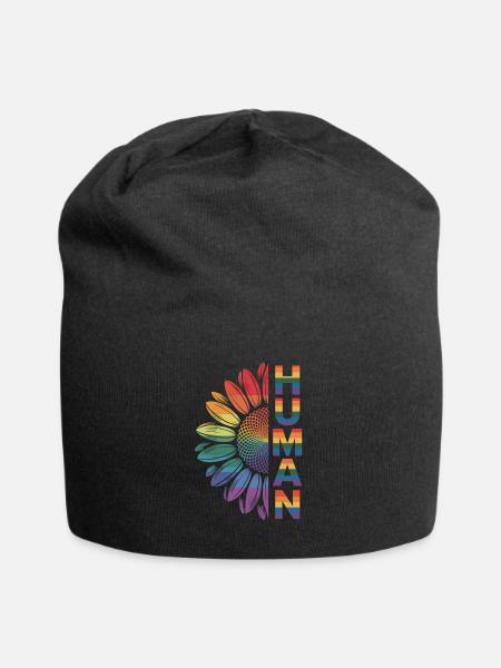 Mensch: Regenbogen der Vielfalt - Jersey-Beanie - Schwarz