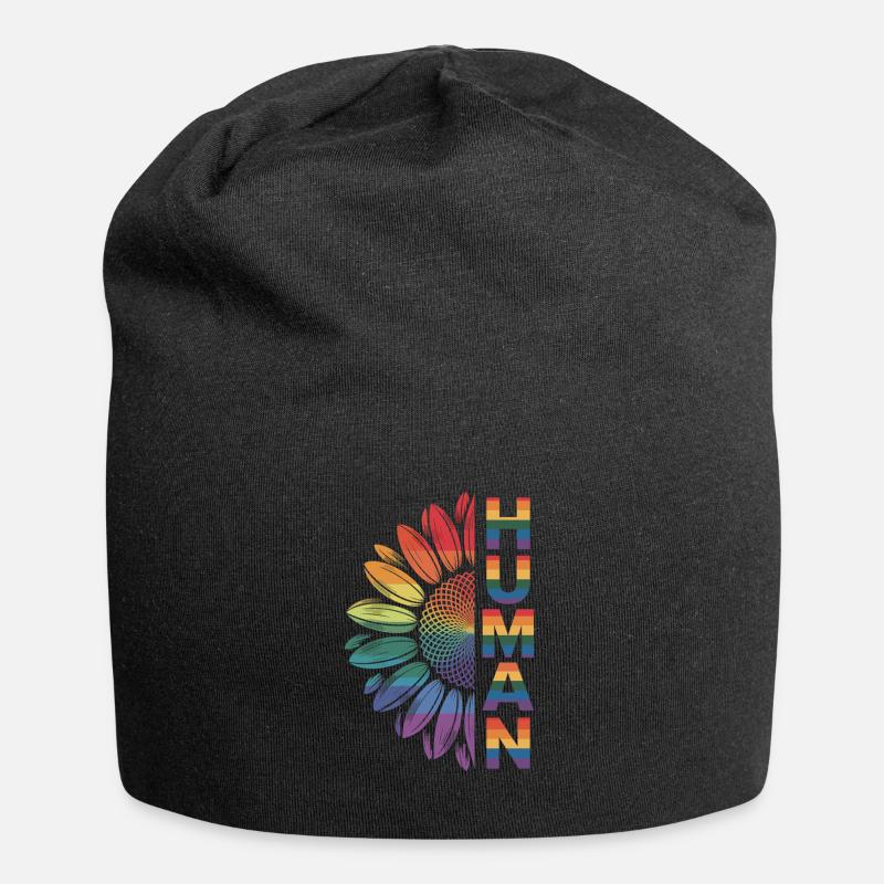 Mensch: Regenbogen der Vielfalt - Jersey-Beanie - Schwarz