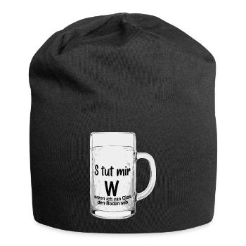 Es tut mir weh Glasleder - Jersey-Beanie - Schwarz - Vorne