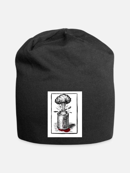 Konservendosenmenschen mitBackground - Jersey-Beanie - Schwarz