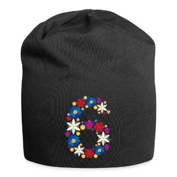 Flowers 6 - Jersey-Beanie - Schwarz - Vorne
