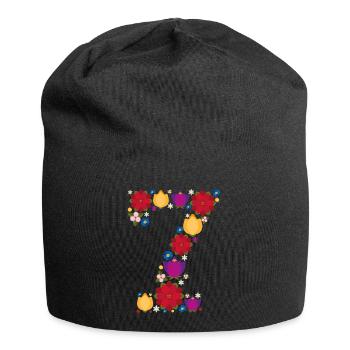 Flowers 7 - Jersey-Beanie - Schwarz - Vorne