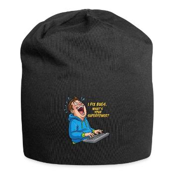 Bugfixer Power: Your superhero skill! - Jersey Beanie - black - Front
