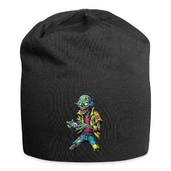Zombie Gamer: Funny & Retro Gaming Fan Design - Jersey Beanie - black - Front