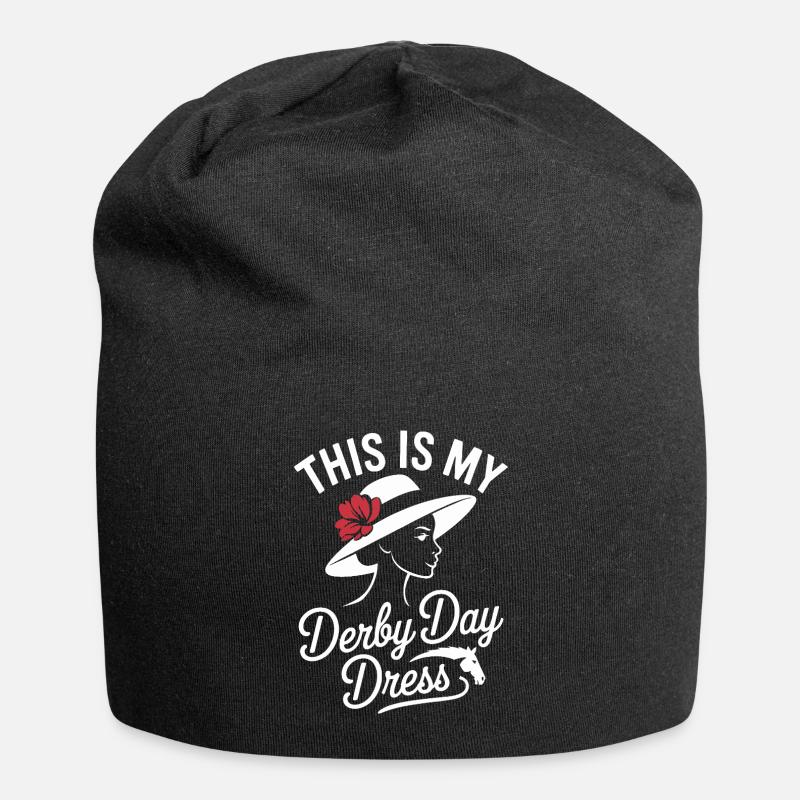 Derby Day Elegant Hat Design - Jersey Beanie - black