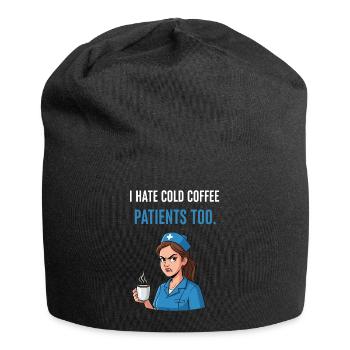 Krankenschwester Kaffee Lustig - Jersey-Beanie - Schwarz - Vorne