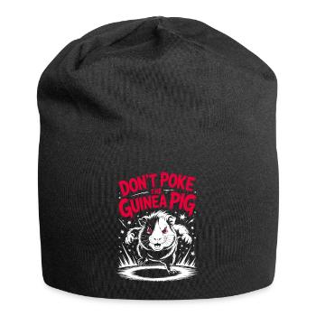 Bissiges Meerschweinchen mit lustigem Spruch - Jersey-Beanie - Schwarz - Vorne