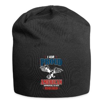 Stolzes amerikanisches Design mit Adler - Jersey-Beanie - Schwarz - Vorne