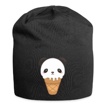 Cute Panda Kawaii Food Lover - Jersey Beanie - black - Front
