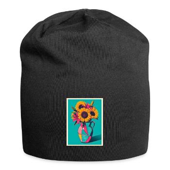 Pop Art Flower Vase - Jersey Beanie - black - Front