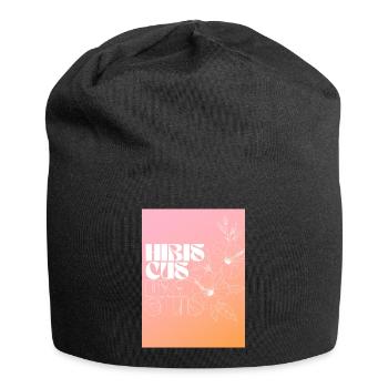 Hibiskus Individuelles Blumendesign - Jersey-Beanie - Schwarz - Vorne