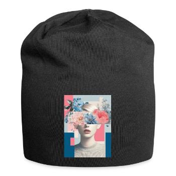 Abstract floral femininity - Jersey Beanie - black - Front