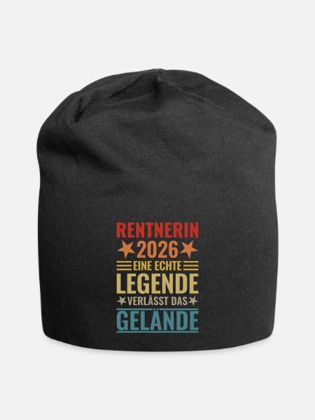 Rentnerin 2026 Echte Legende verlässt das Gelände - Jersey-Beanie - Schwarz
