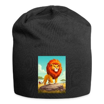 Le lion, prédateur mortel de la savane africaine - Bonnet en jersey - noir - Devant