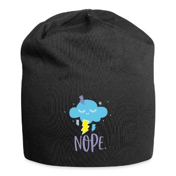 Kawaii Wolke Nein Nope - Jersey-Beanie - Schwarz - Vorne