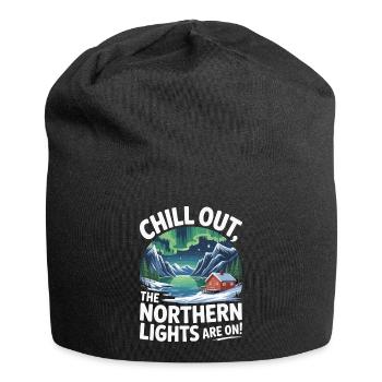 Chill Out - die Nordlichter sind an! - Jersey-Beanie - Schwarz - Vorne