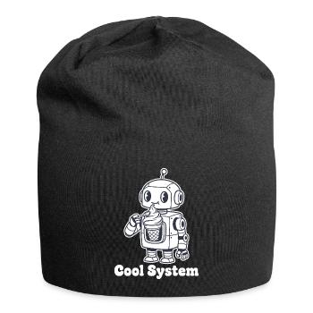Roboter mit Eiscreme - Jersey-Beanie - Schwarz - Vorne