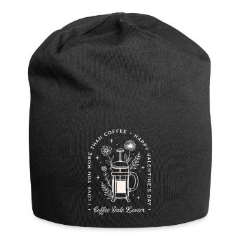 Valentine’s day funny coffee lovers quotes - Jersey Beanie - black - Front