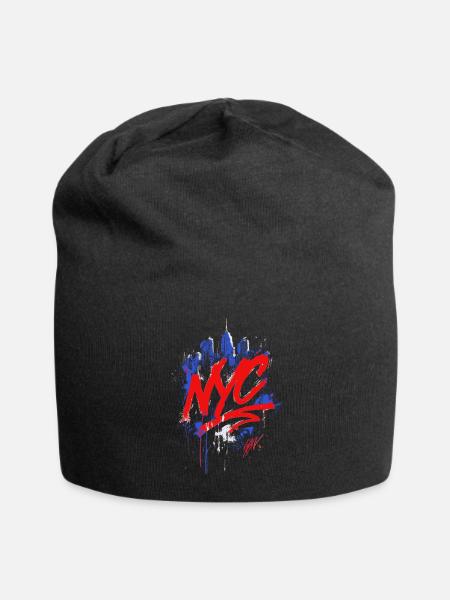 NYC Graffiti Skyline Splash - Jersey-Beanie - Schwarz
