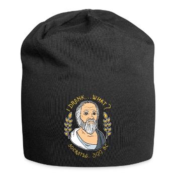 Funny Socrates I Drank What Philosophy Graphic - Jersey-Beanie - Schwarz - Vorne