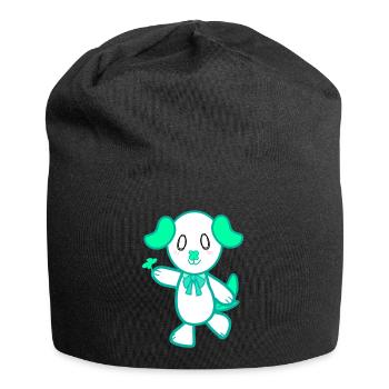 KawaiiDOGGOS - Lucky "Lucky" print - Jersey Beanie - black - Front
