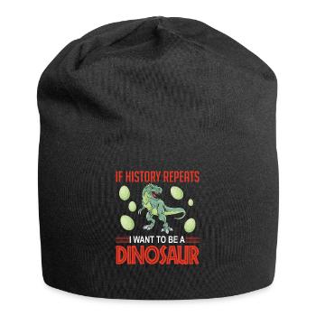 History repeats dinosaur - Jersey-Beanie - Schwarz - Vorne